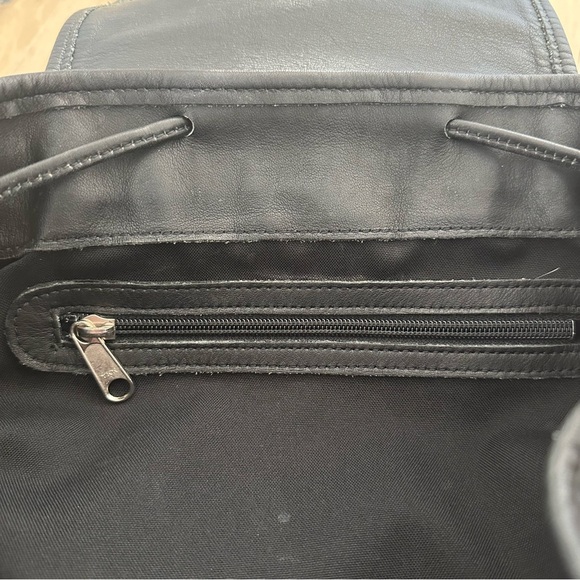 Coach Drawstring Bucket Bag Black Backpack Leather Vintage Tote Daypack Travel - Picture 8 of 15